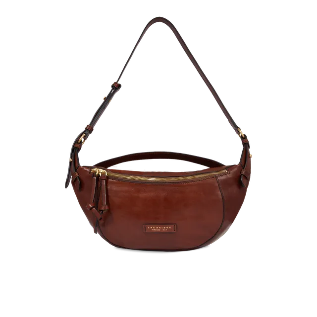 the-bridge-story-borsa-tracolla-in-pelle-morbida-marrone-oro image 1
