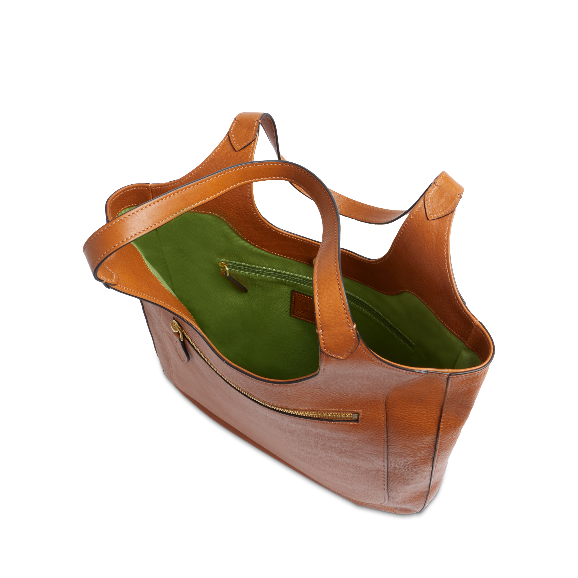 the-bridge-luce-soft-borsa-hobo-in-pelle-cognac-con-zip-frontale image 4