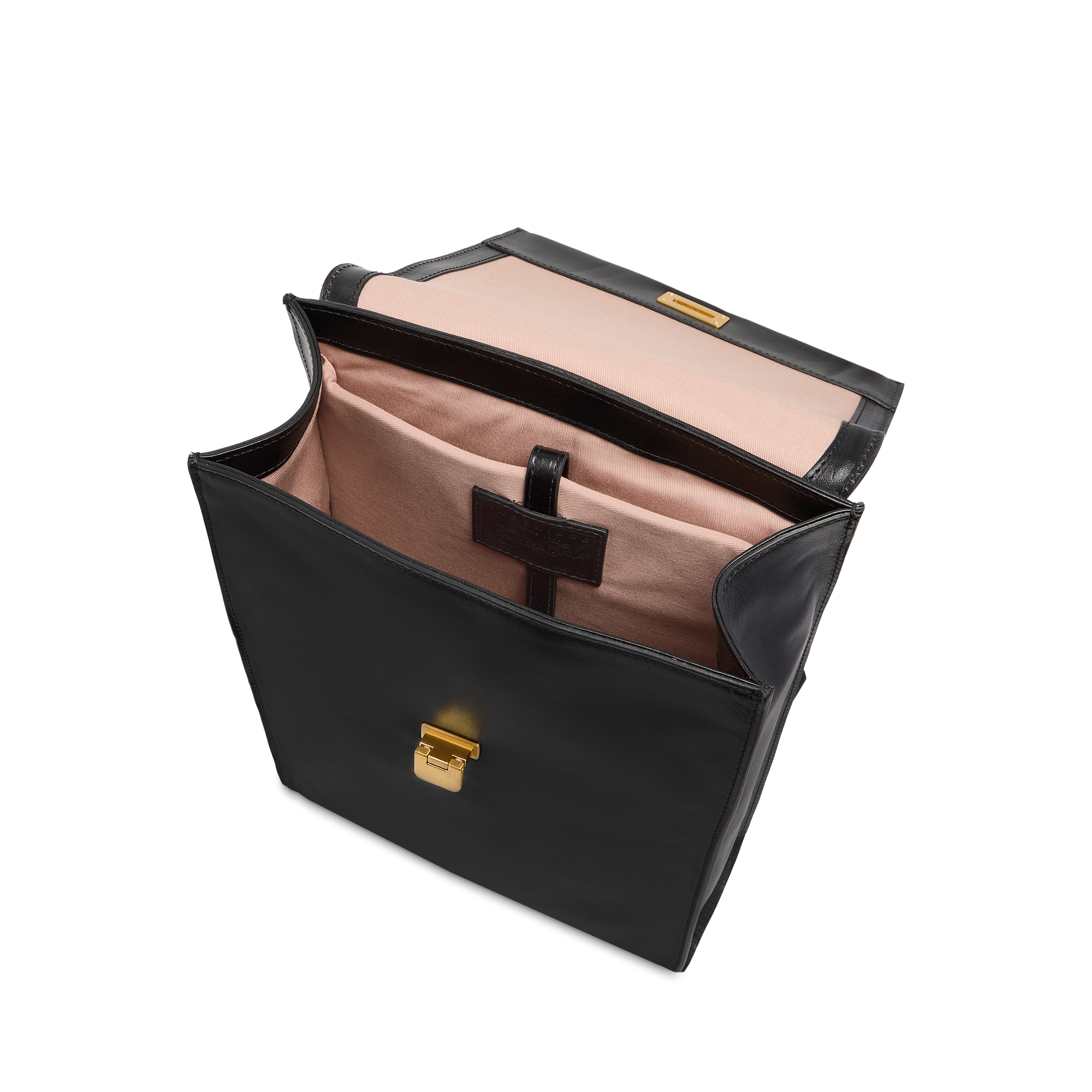 the-bridge-zaino-leila-ss26-in-pelle-bovina-da-donna-nero-oro image 4