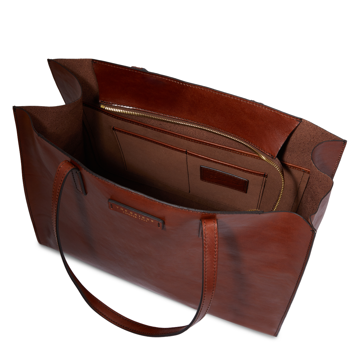 the-bridge-mirra-borsa-shopper-donna-in-pelle-marrone-oro image 4