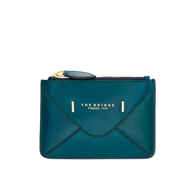 the-bridge-frida-portacarte-compatto-con-zip-in-pelle-pavone image 1