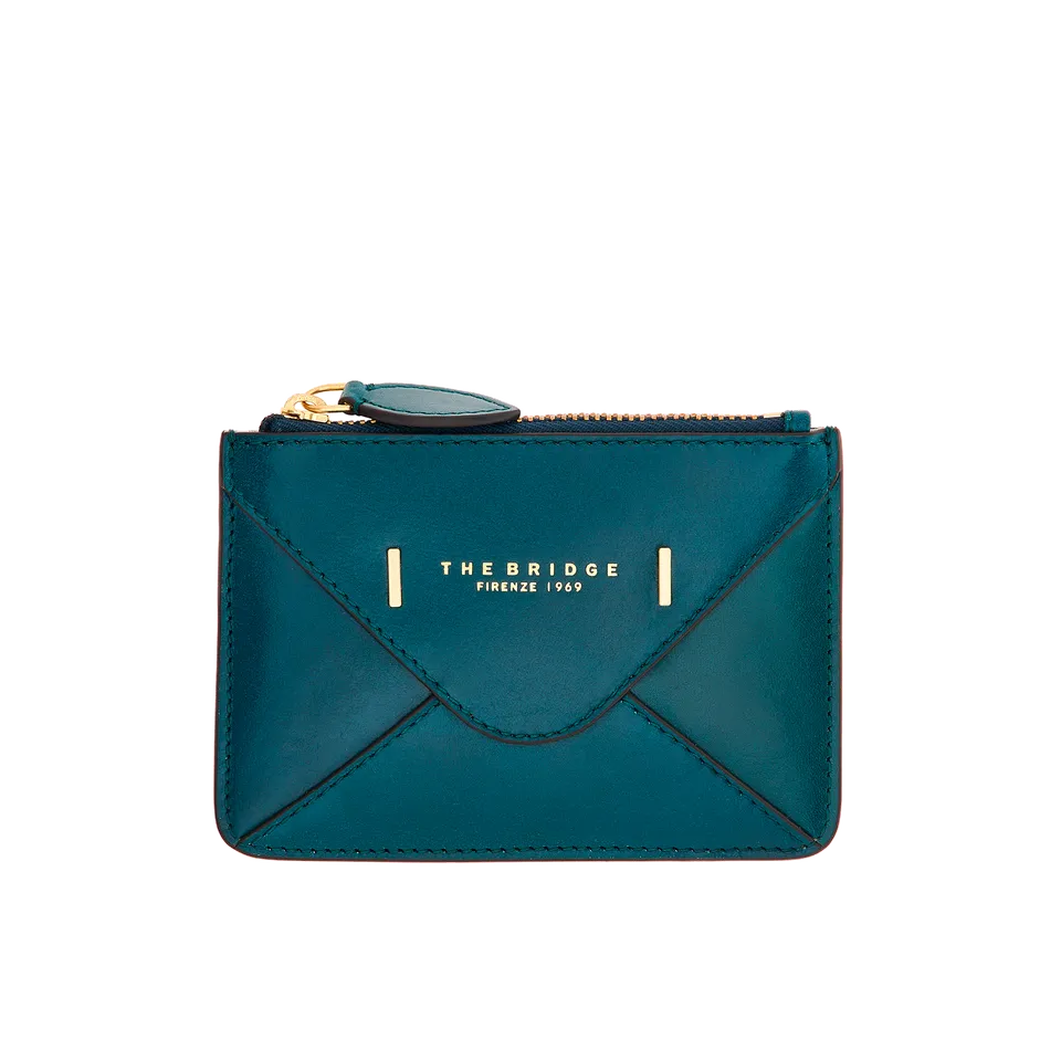 the-bridge-frida-portacarte-compatto-con-zip-in-pelle-pavone image 1