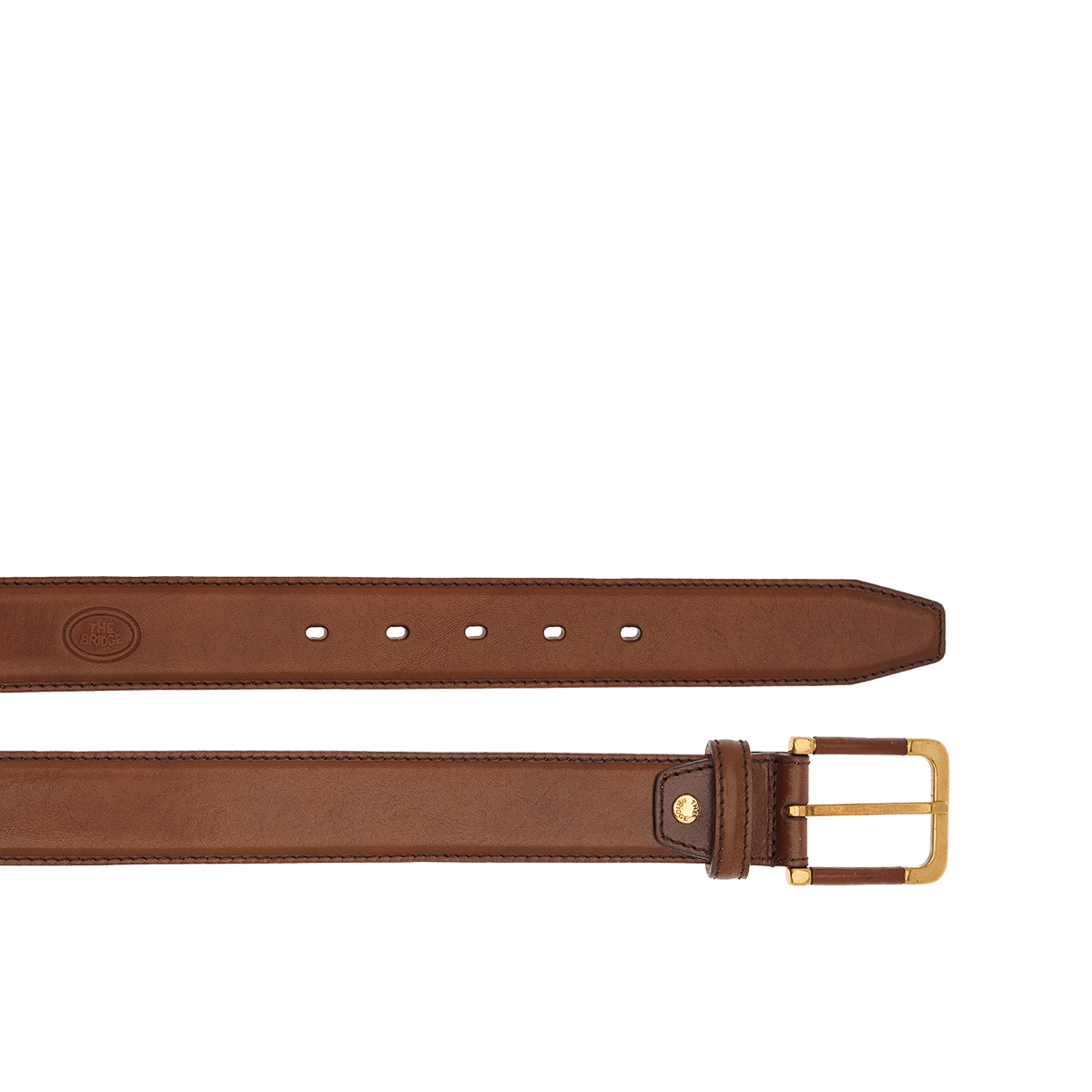 the-bridge-cintura-in-pelle-uomo-marrone-oro-small-leather-goods-men-fw25-26 image 1