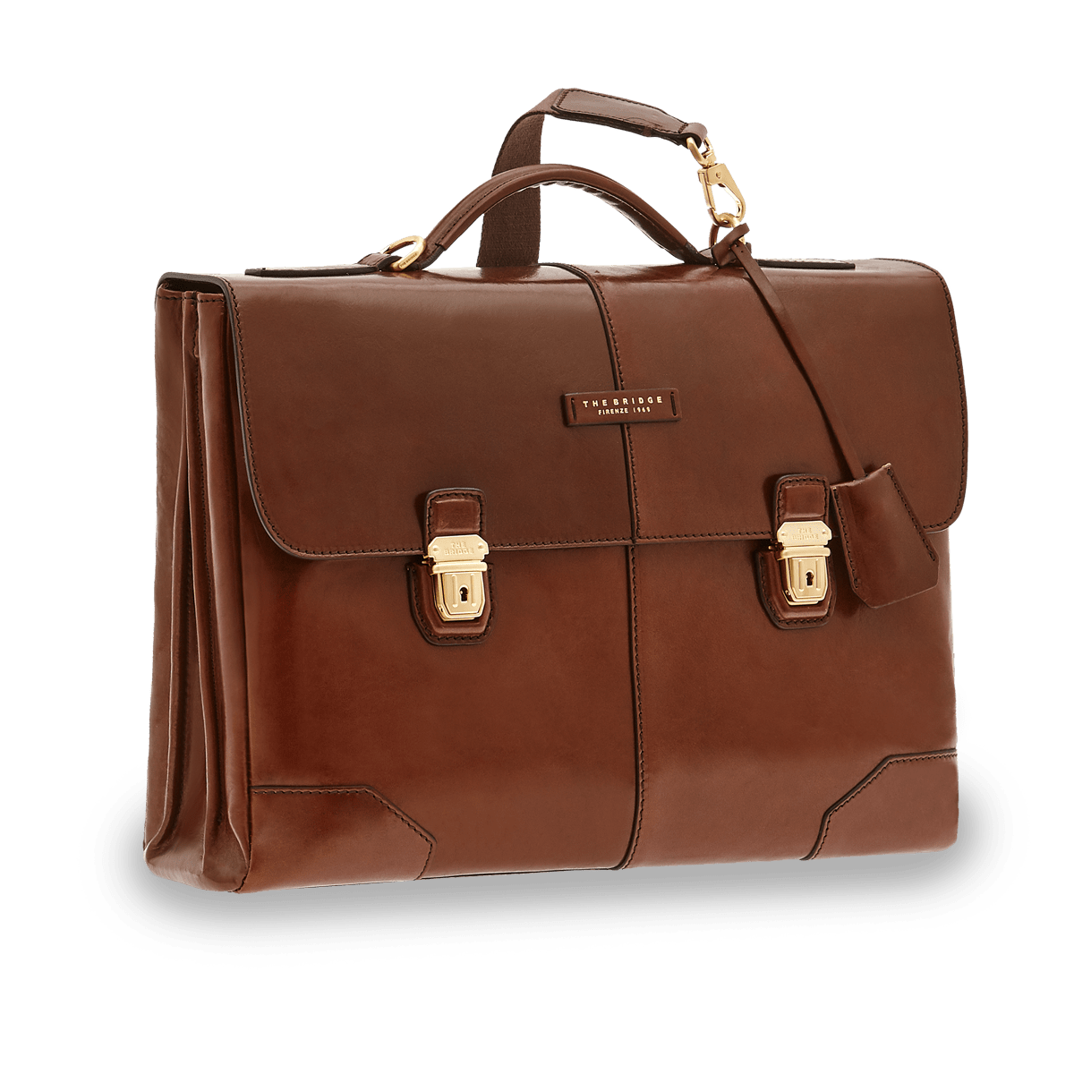 the-bridge-cartella-uomo-in-pelle-porta-pc-con-tracolla-marrone-oro-2 image 1