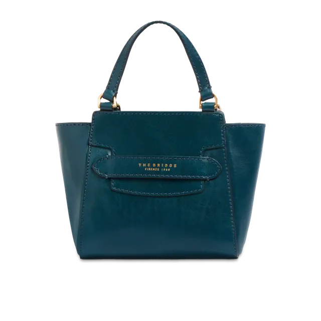 the-bridge-lucrezia-borsa-in-pelle-donna-con-tracolla-removibile-pavone-oro image 1