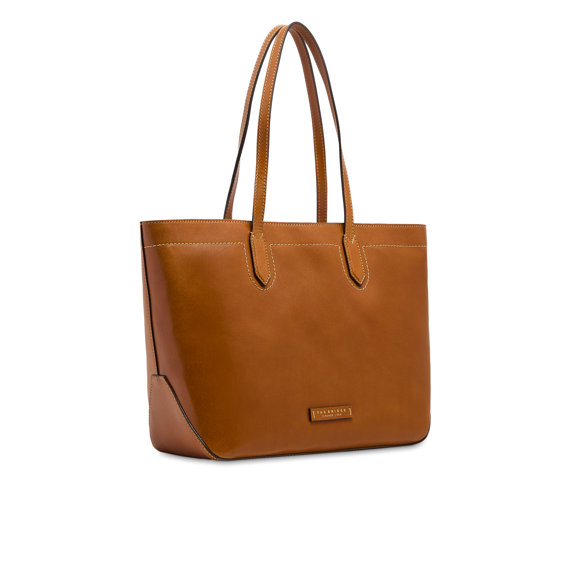 the-bridge-larissa-borsa-shopper-donna-pelle-cognac-oro image 2