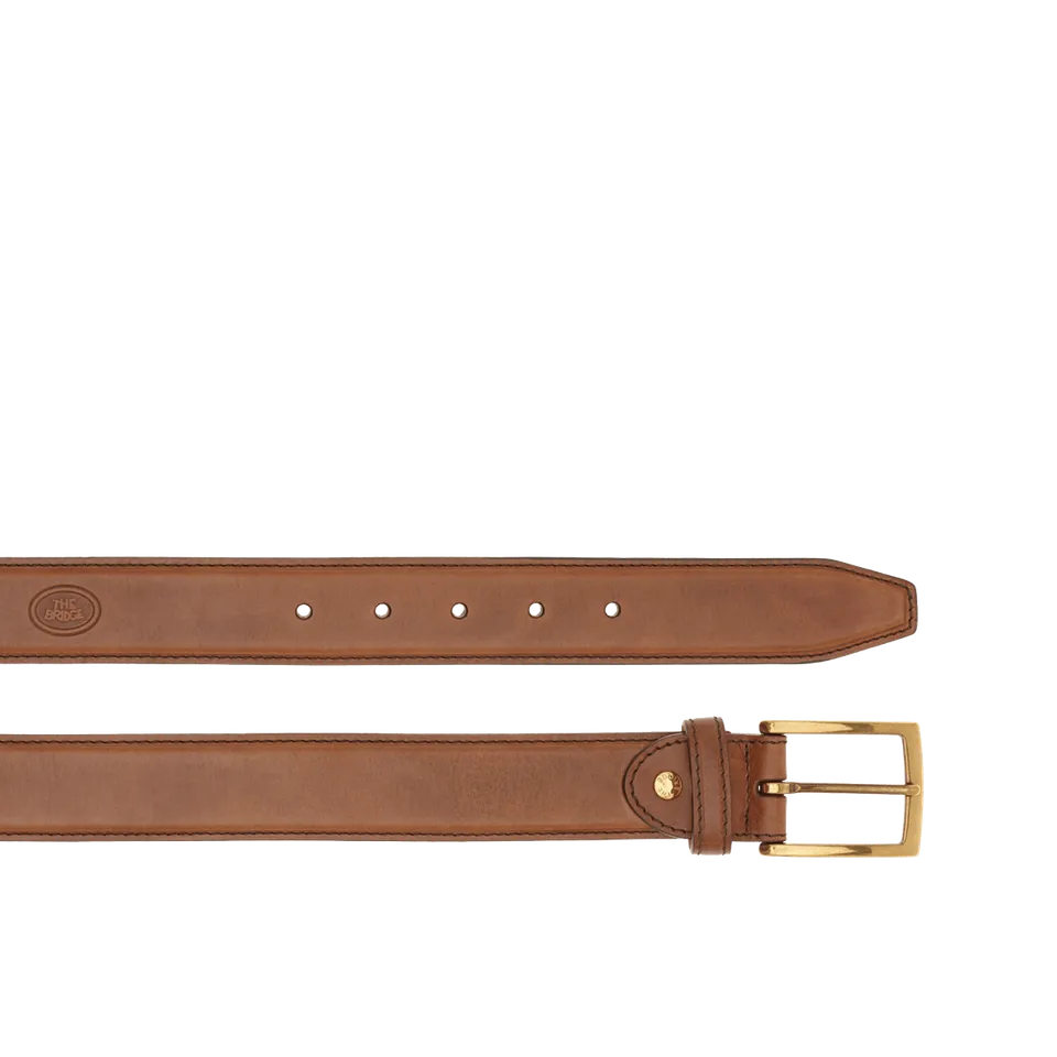 the-bridge-cintura-uomo-in-pelle-marrone-oro-made-in-italy image 1