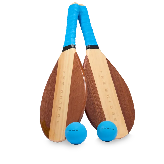 the-bridge-paddle-set-legno-pelle-bovina-marrone-oro-fw25-26 image 1