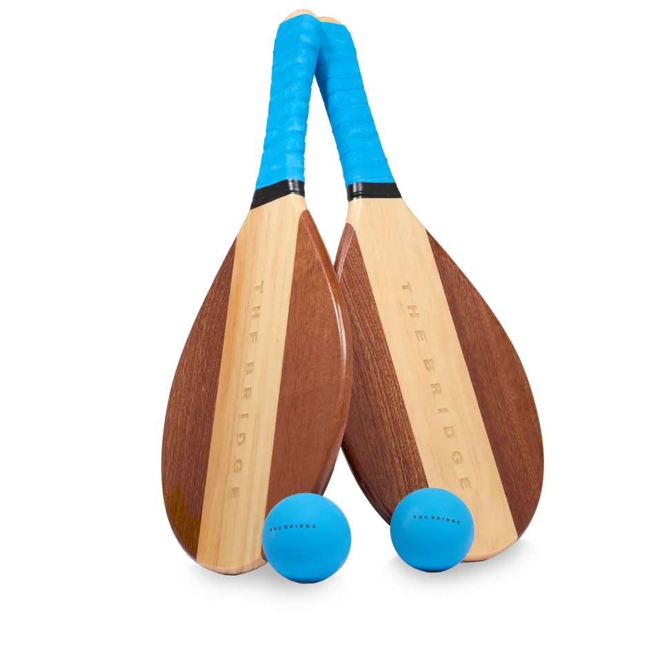 the-bridge-paddle-set-legno-pelle-bovina-marrone-oro-fw25-26 image 1