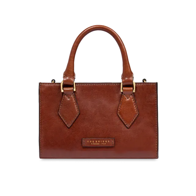 the-bridge-ida-borsa-a-mano-pelle-marrone-con-tracolla-removibile image 1