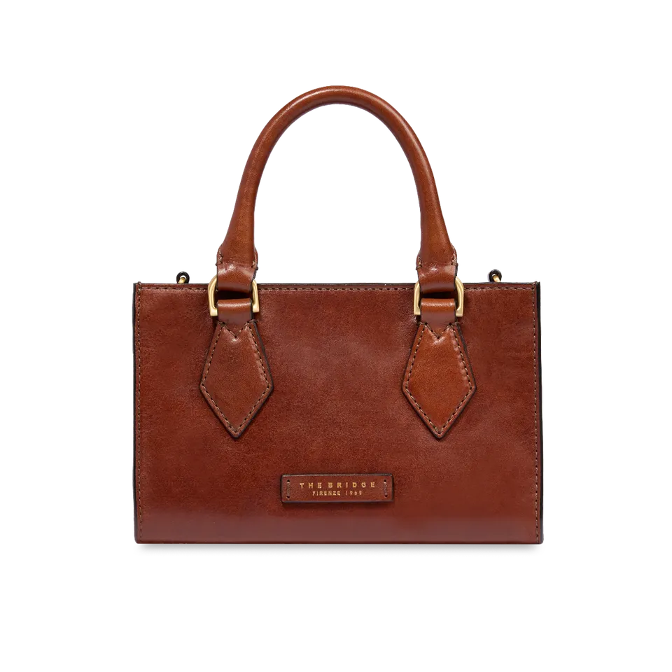 the-bridge-ida-borsa-a-mano-pelle-marrone-con-tracolla-removibile image 1