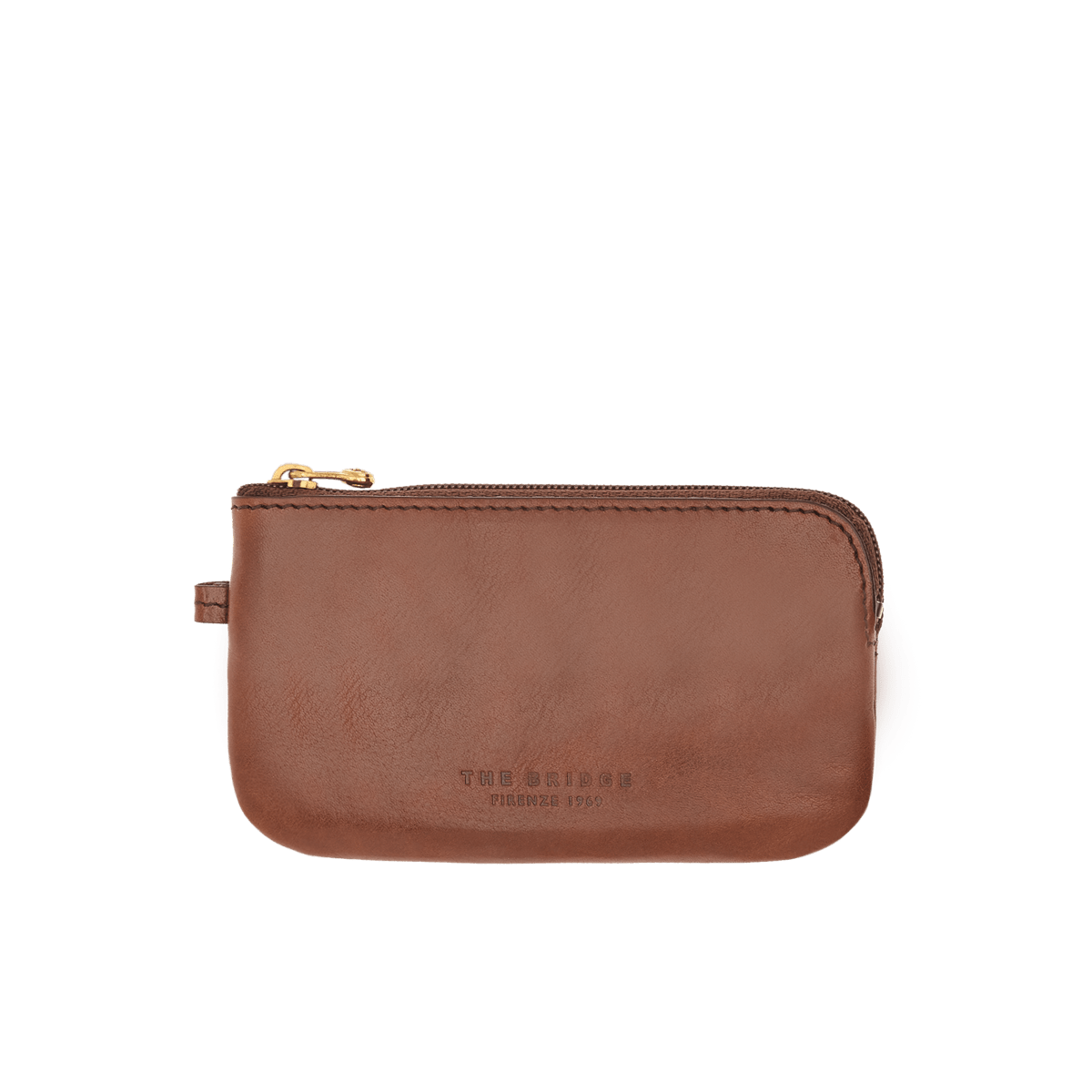 the-bridge-portachiavi-in-pelle-con-zip-marrone-oro image 2