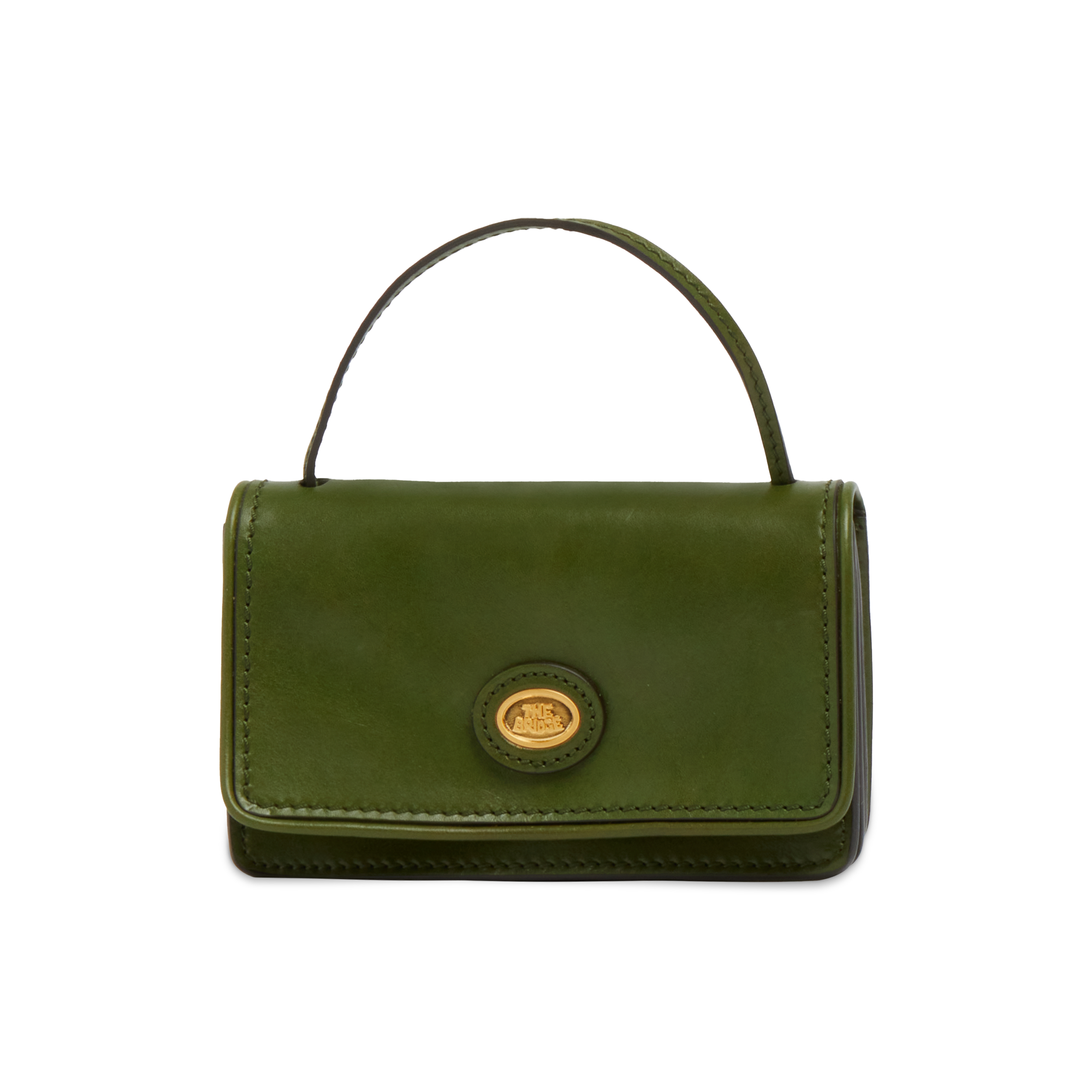 the-bridge-story-donna-borsa-tracolla-mini-in-pelle-verde-maggiorana-con-oro image 1