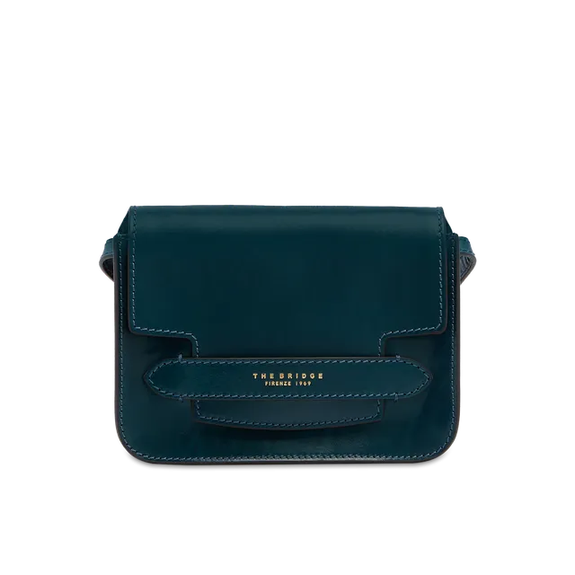 the-bridge-lucrezia-borsa-a-tracolla-in-pelle-strutturata-nera-oro image 1