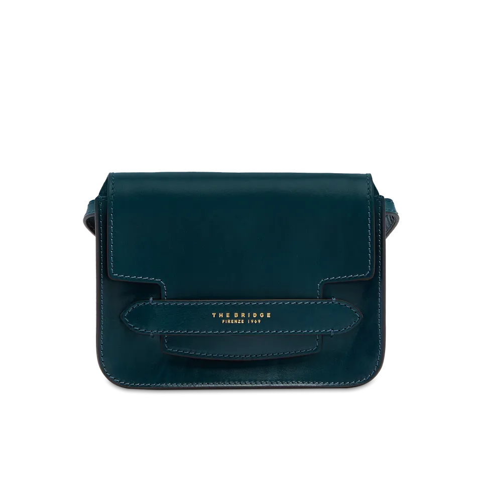 the-bridge-lucrezia-borsa-a-tracolla-in-pelle-strutturata-nera-oro image 1