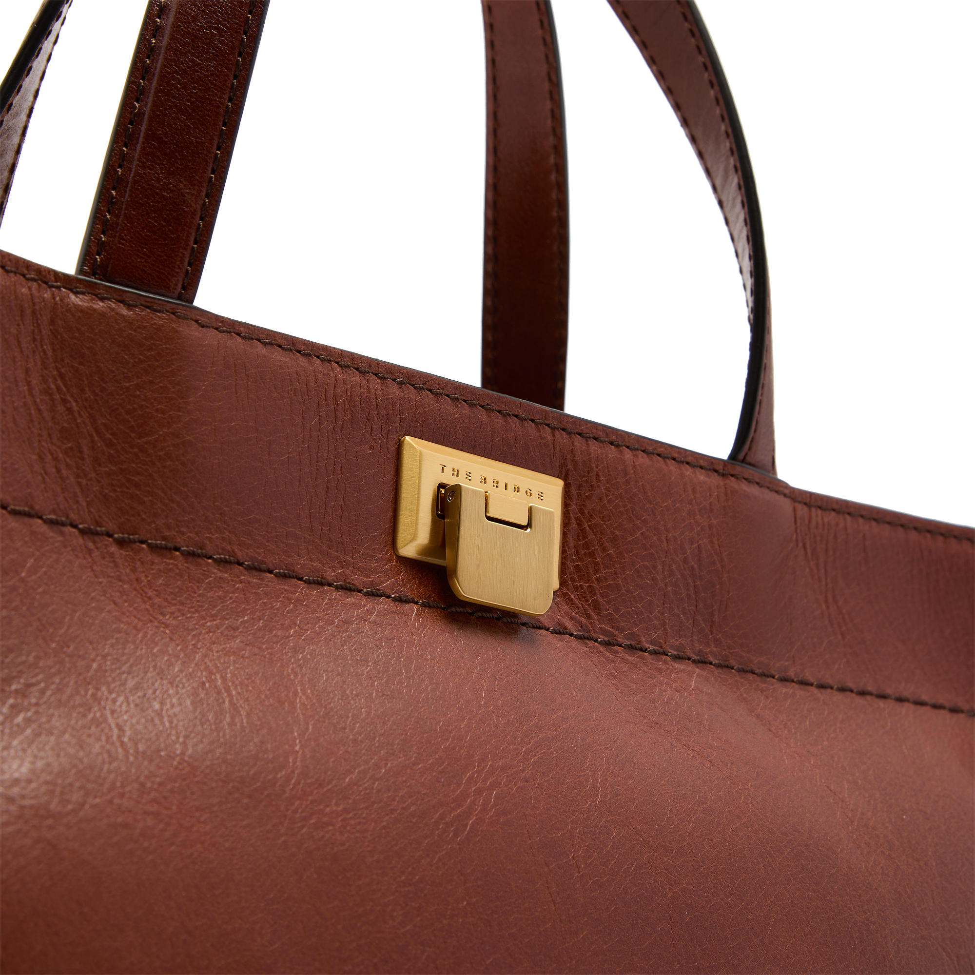 the-bridge-leila-borsa-a-mano-in-pelle-con-tracolla-removibile-marrone-oro image 5