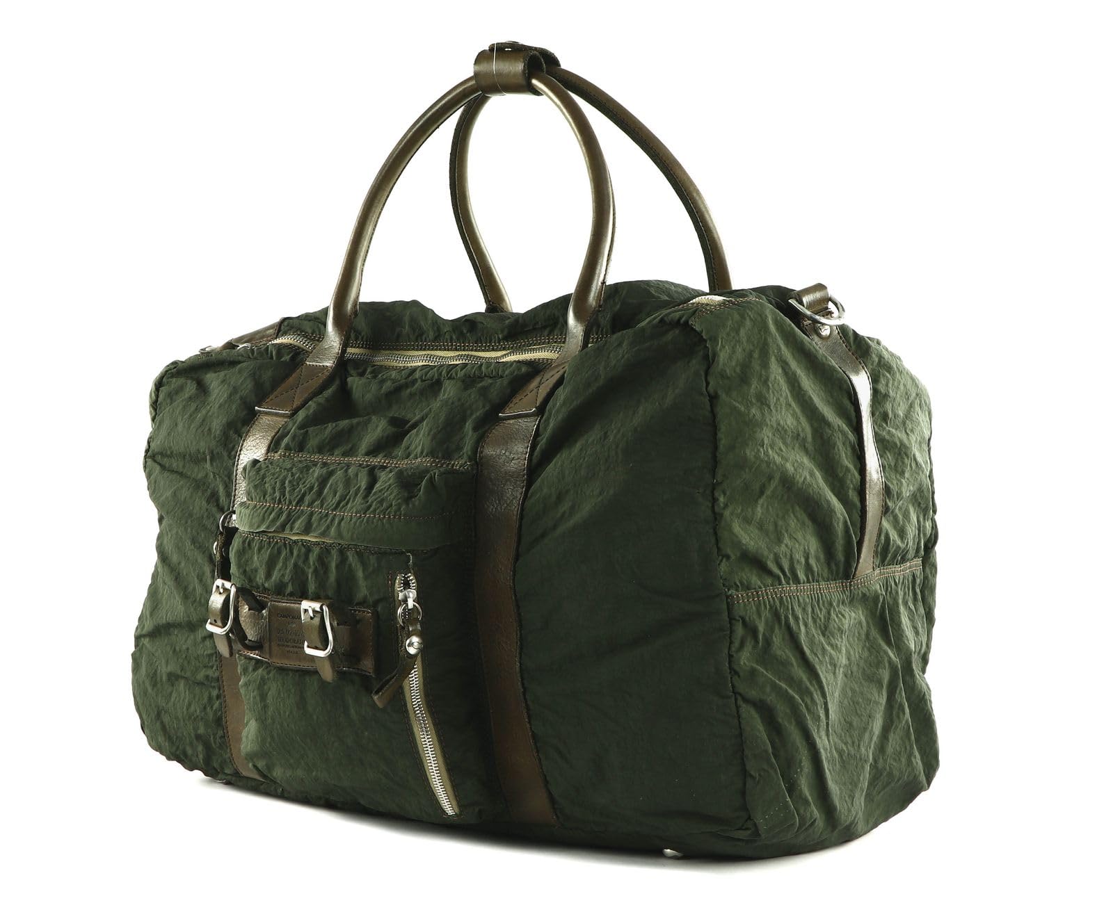 campomaggi-plutone-weekend-bag-verde-militare-borsone-viaggio-tela-e-pelle image 3