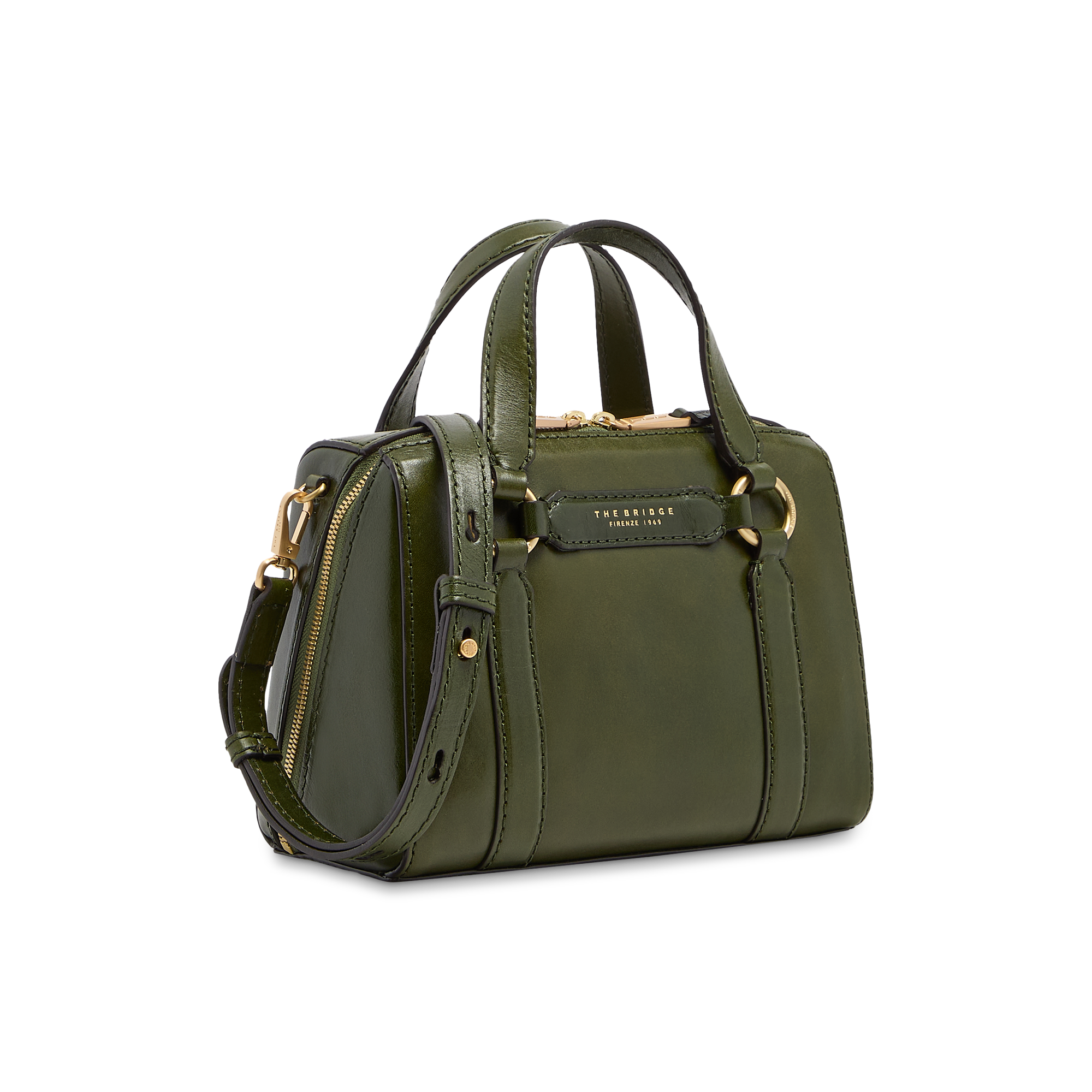 the-bridge-laura-borsa-a-mano-in-pelle-con-tracolla-removibile-maggiorana-oro image 2