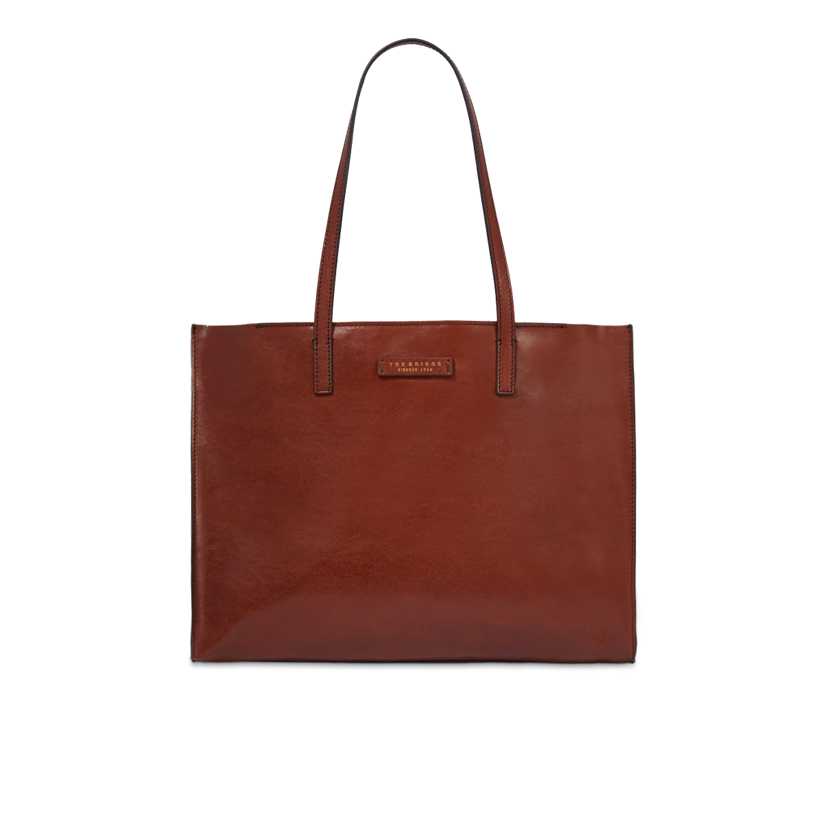the-bridge-mirra-borsa-shopper-donna-in-pelle-marrone-oro image 1