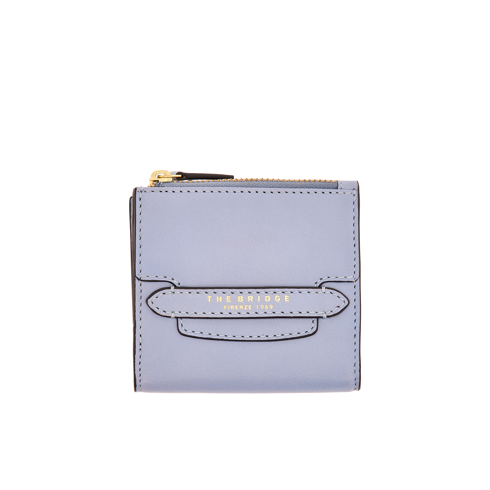 the-bridge-lucrezia-portafogli-in-pelle-donna-piccolo-azzurro-oro image 1
