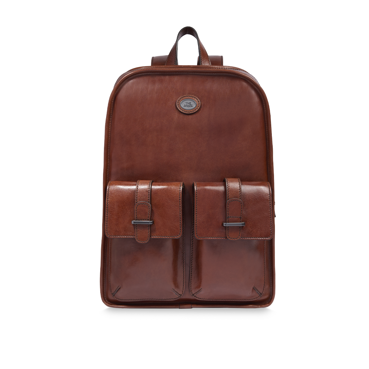 the-bridge-isaia-zaino-in-pelle-uomo-con-zip-e-tasche-frontali-marrone image 1