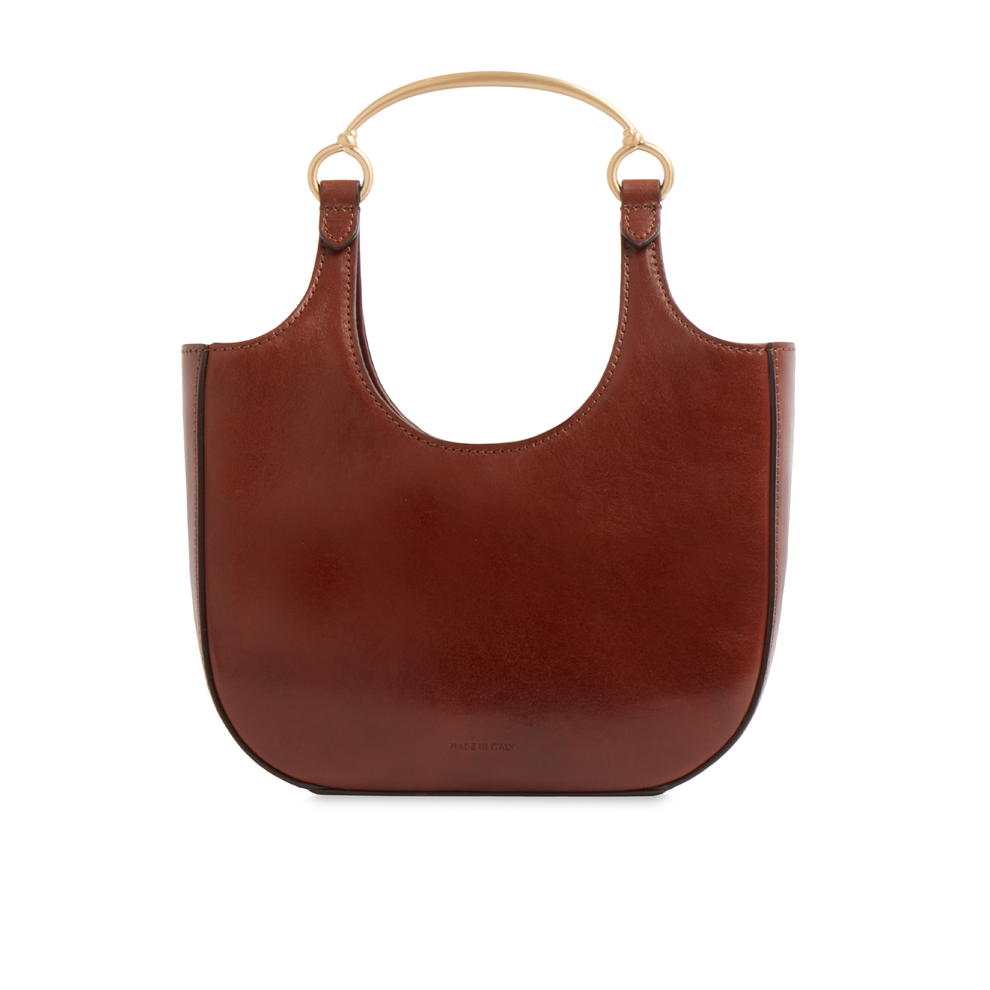 the-bridge-luce-borsa-hobo-mini-in-pelle-bovina-marrone-oro-con-manico-gioiello image 3