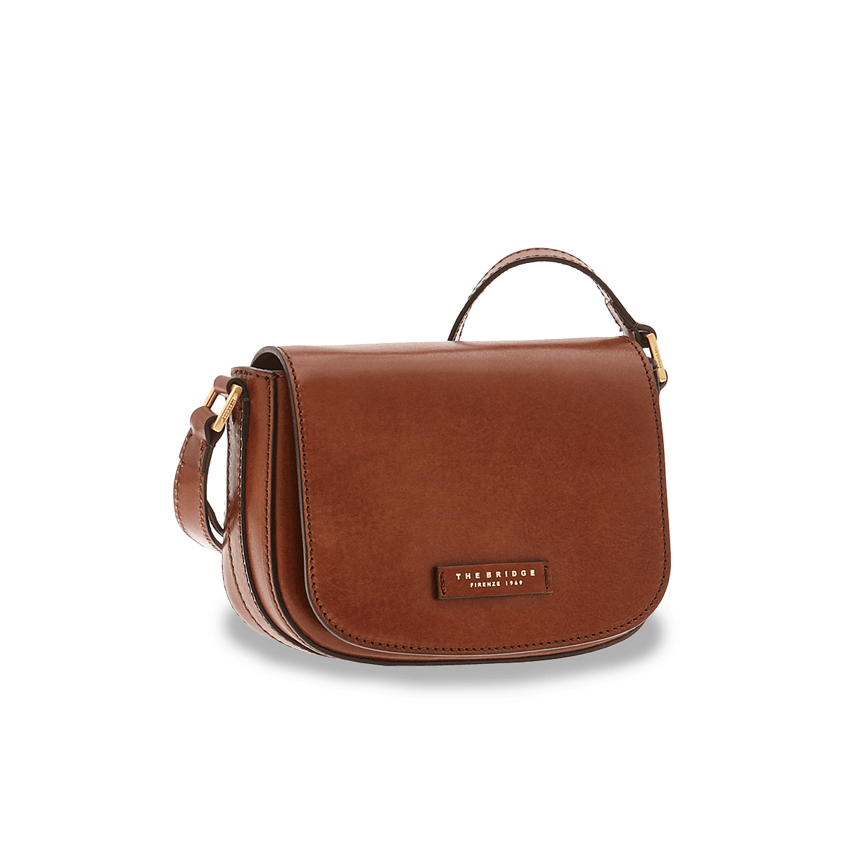the-bridge-borsa-a-tracolla-in-pelle-marrone-oro-essenziale image 1