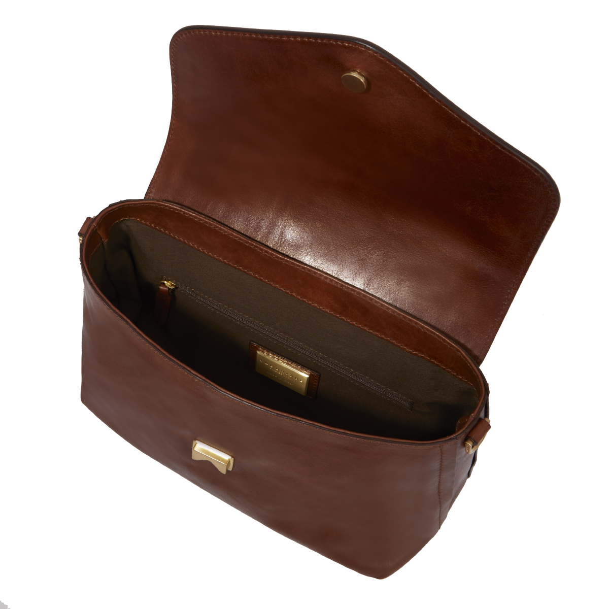 the-bridge-borsa-a-mano-in-pelle-marrone-con-oro-con-tracolla-removibile image 4