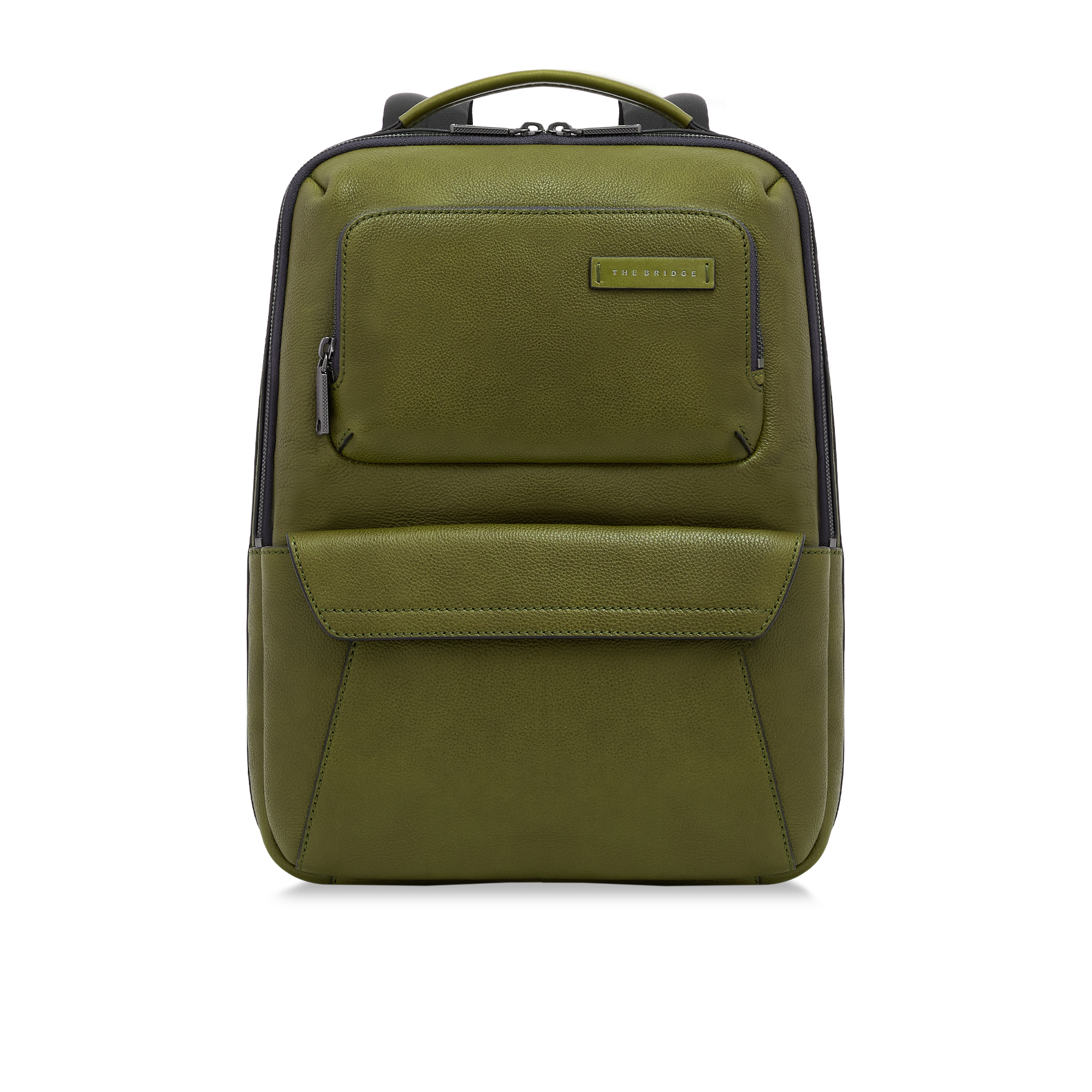 the-bridge-zaino-uomo-in-pelle-con-tasche-frontali-zip image 1
