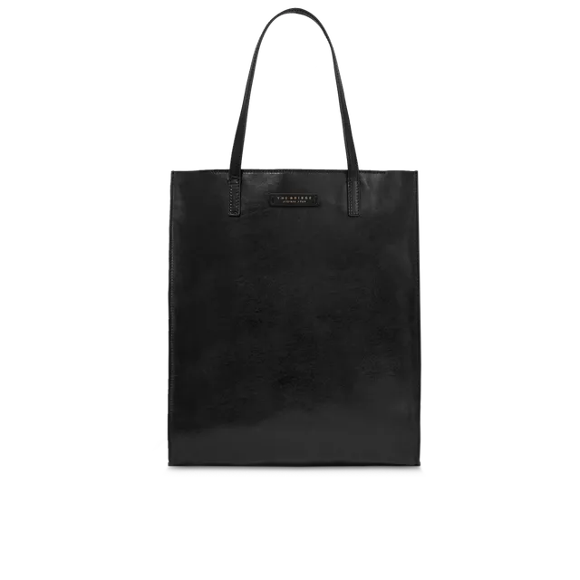 the-bridge-borsa-shopper-donna-in-pelle-mirra-nero-oro image 1