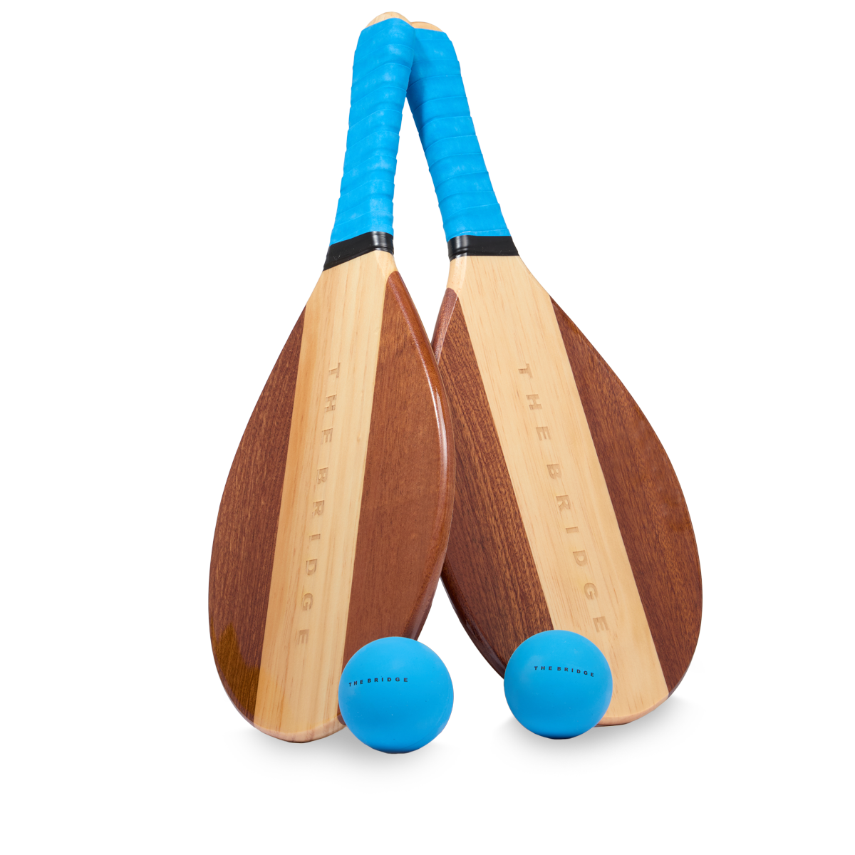 the-bridge-paddle-set-legno-pelle-bovina-marrone-oro-fw25-26 image 1