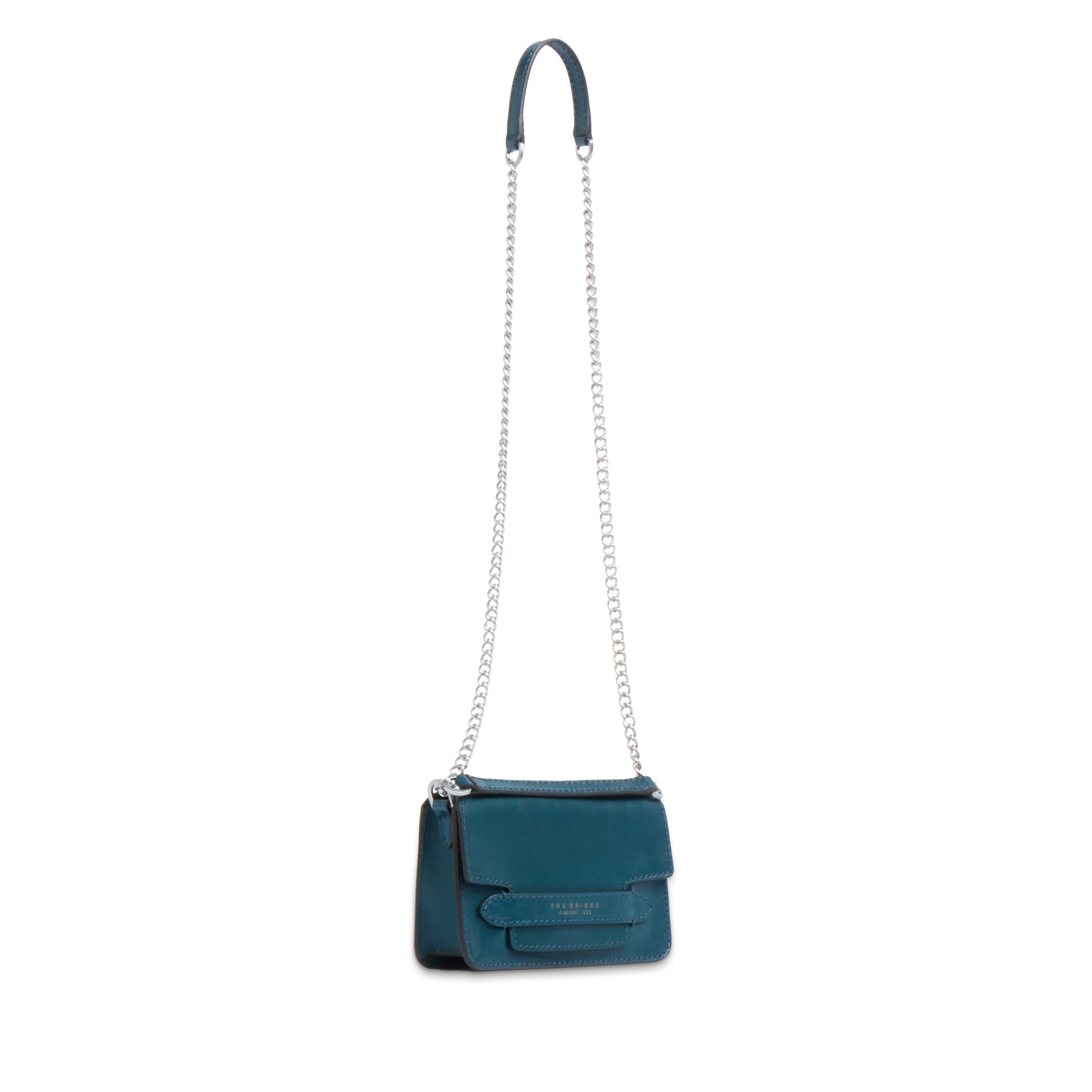 the-bridge-lucrezia-borsa-tracolla-pelle-con-catena-pavone image 6