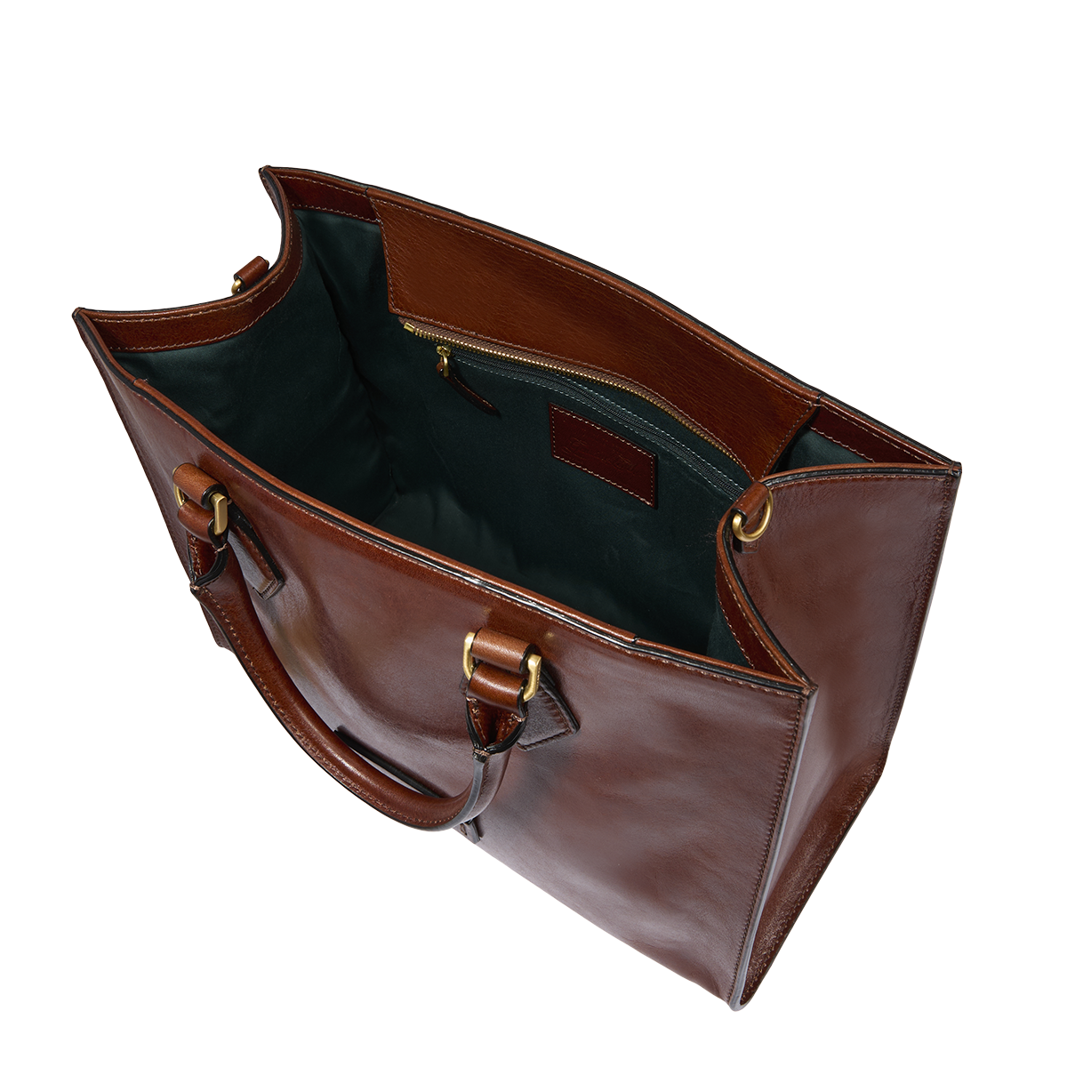 the-bridge-ida-borsa-a-mano-pelle-con-tracolla-removibile-marrone-oro image 4