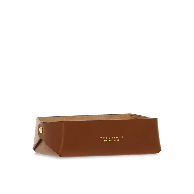 the-bridge-svuotatasche-in-pelle-bovina-marrone-oro image 1