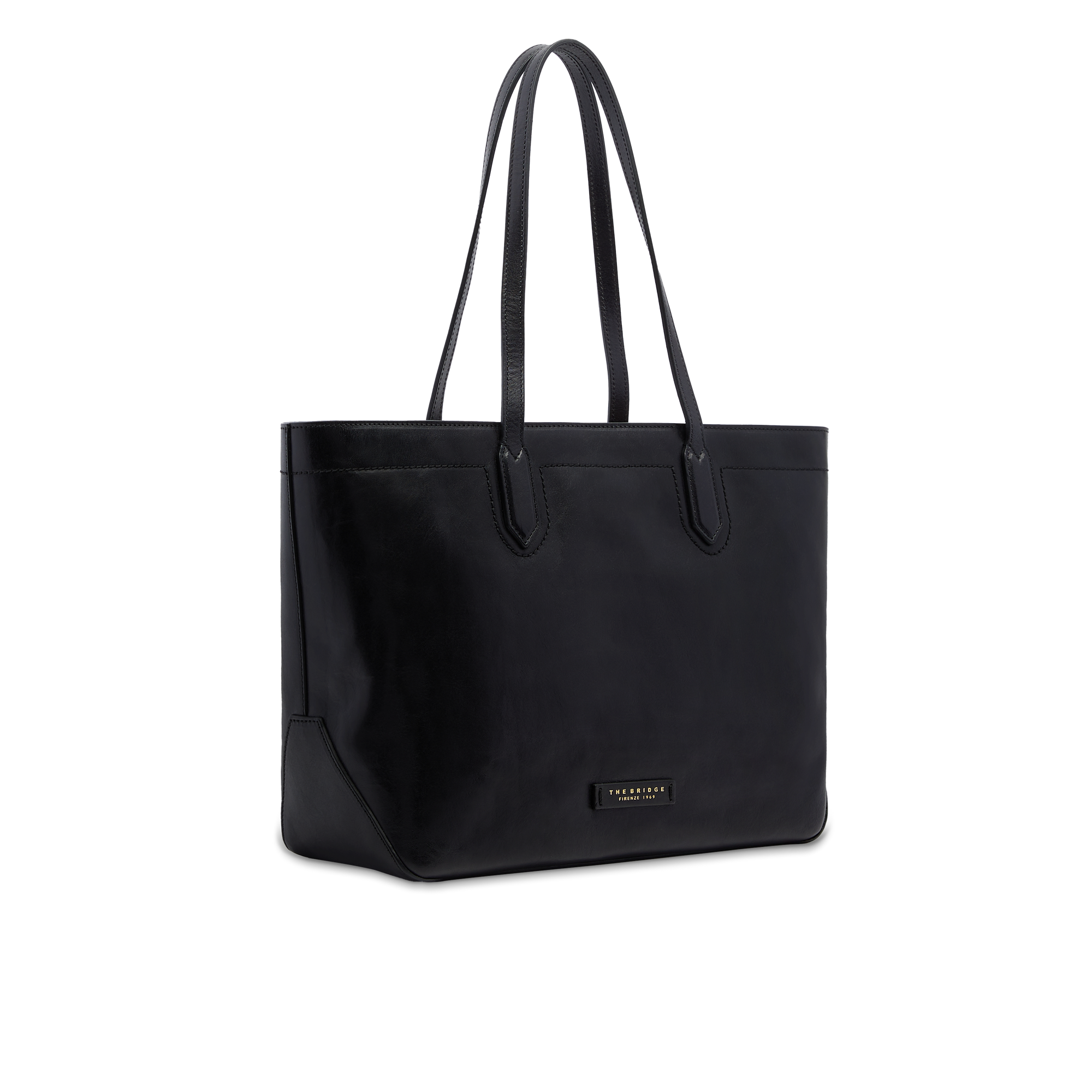 the-bridge-larissa-borsa-shopper-in-pelle-donna-nero-con-oro image 2
