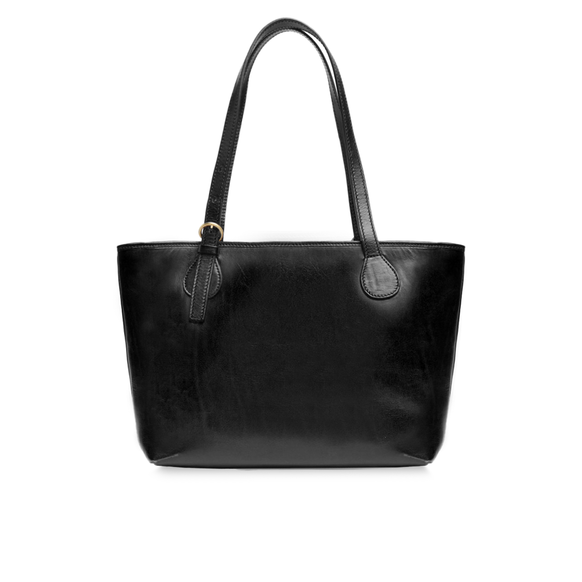 the-bridge-borsa-shopper-donna-in-pelle-bovina-con-zip-nero-oro image 3