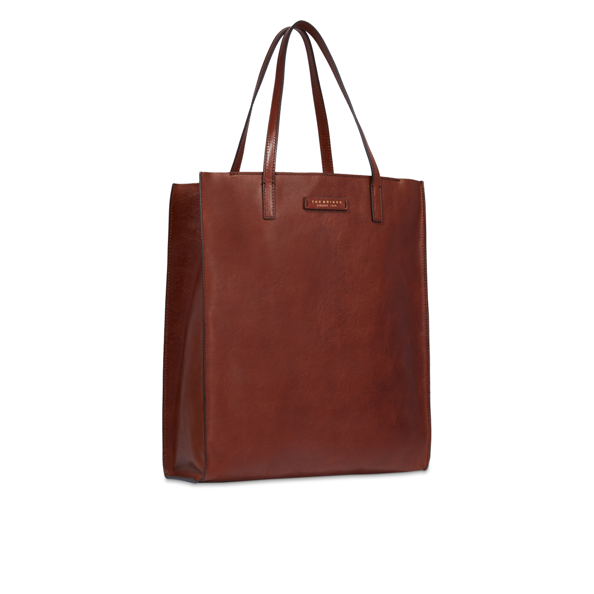 the-bridge-mirra-borsa-shopper-in-pelle-marrone-oro-2 image 2
