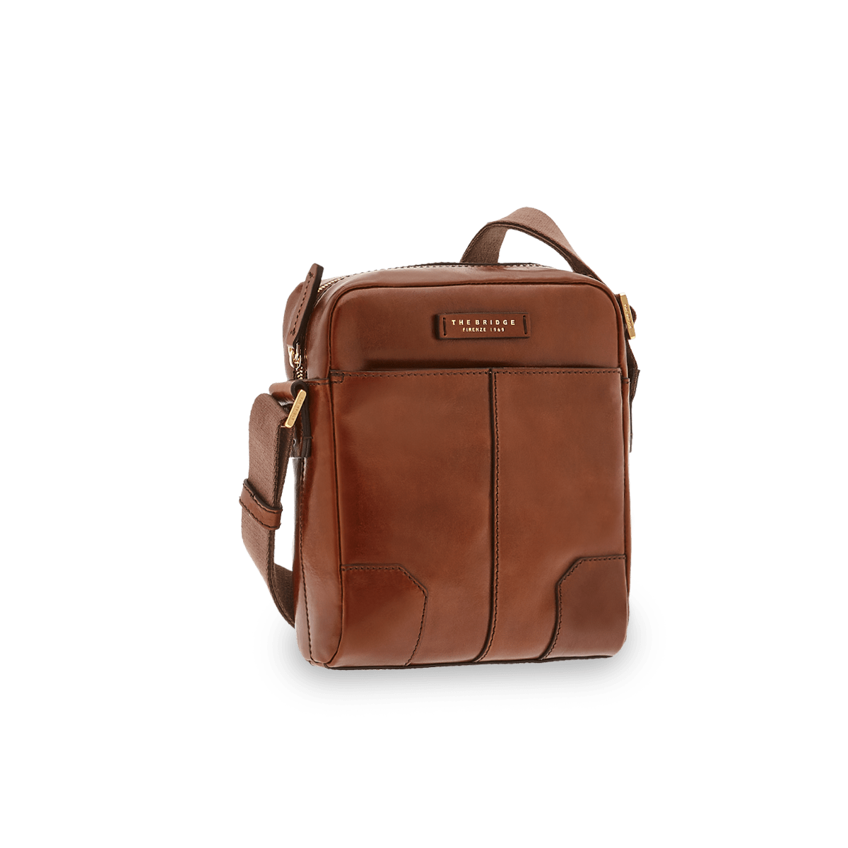 the-bridge-borsello-uomo-in-pelle-marrone-a-una-zip image 1