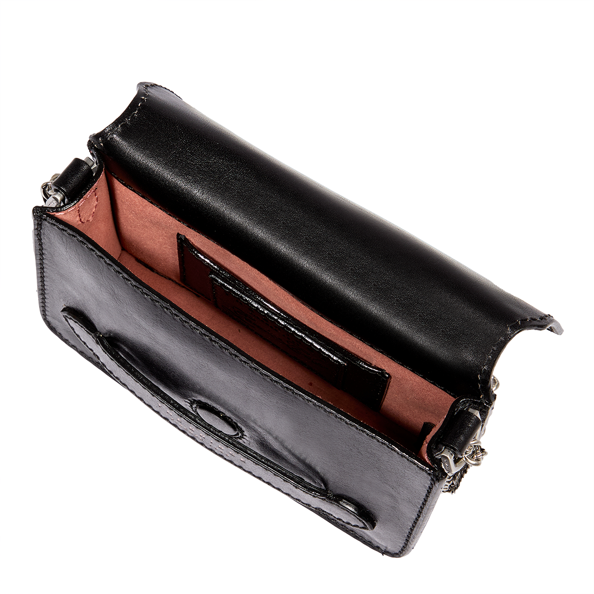 the-bridge-lucrezia-borsa-tracolla-in-pelle-nera-con-catena image 3