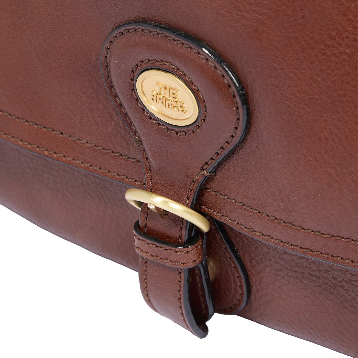 the-bridge-isadora-borsa-a-spalla-in-pelle-grande-con-patta-frontale-marrone-oro image 5