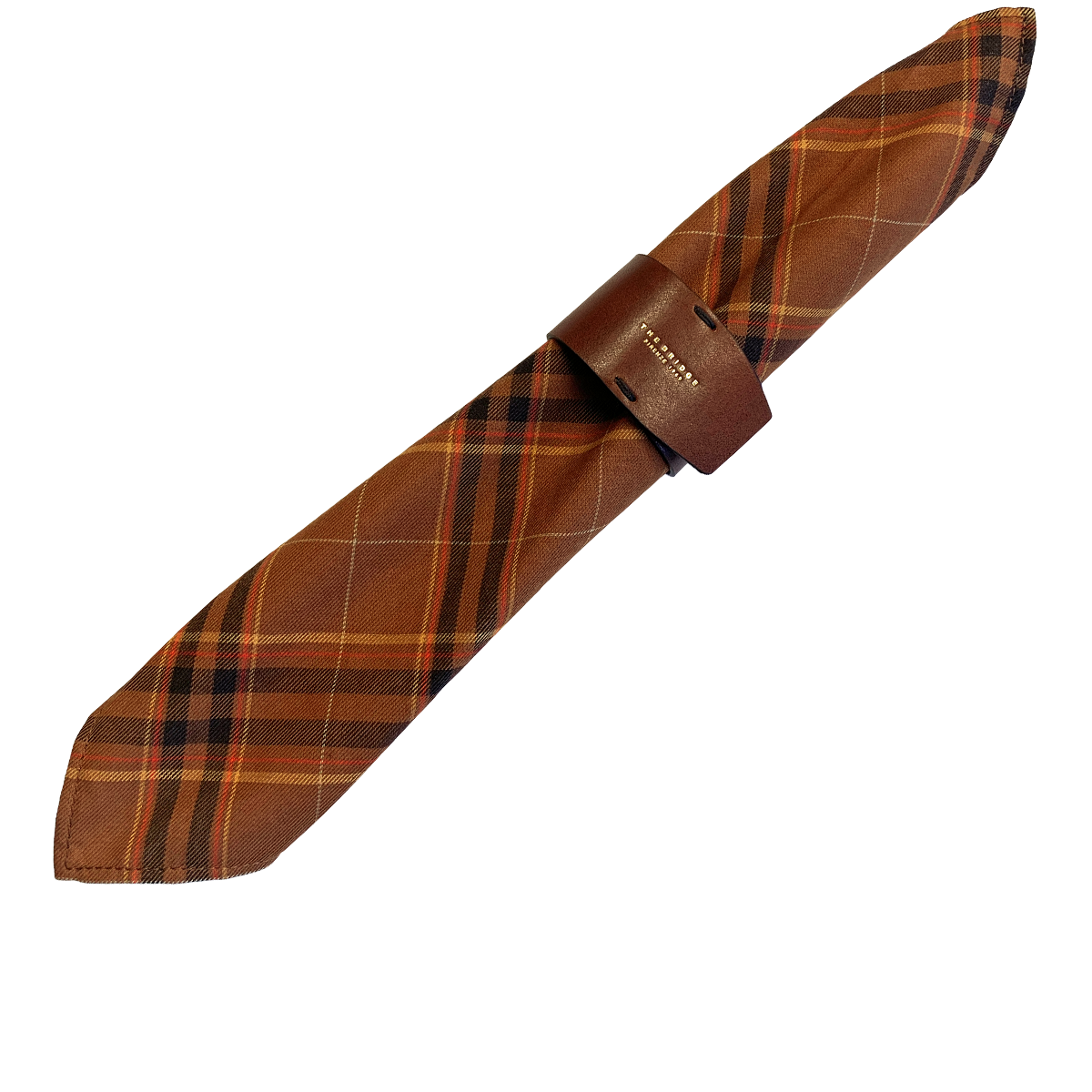 the-bridge-portatovaglioli-in-pelle-bovina-marrone-oro-fw25-26 image 2