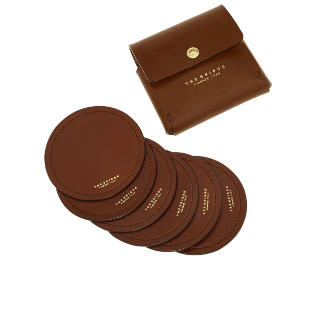 the-bridge-set-sottobicchieri-in-pelle-bovina-marrone-oro image 1
