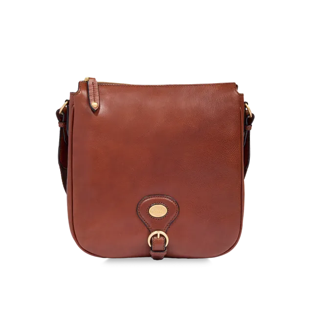 the-bridge-isadora-borsa-tracolla-donna-pelle-marrone-oro-con-zip image 1