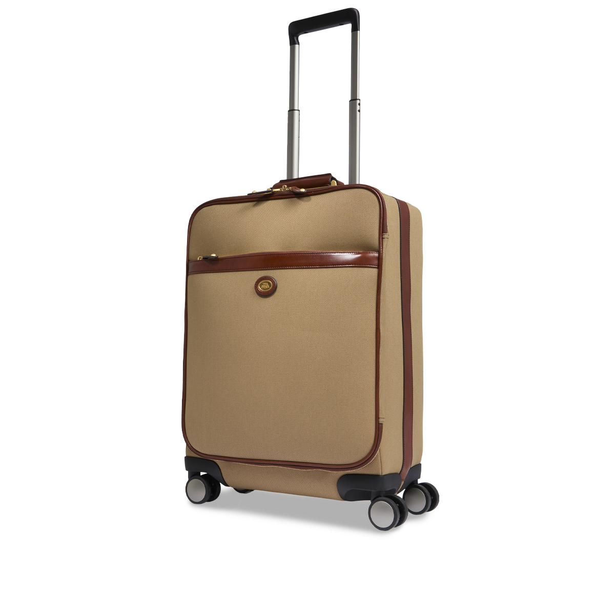 the-bridge-story-trolley-in-pelle-e-tessuto-naturale-marrone-oro image 2