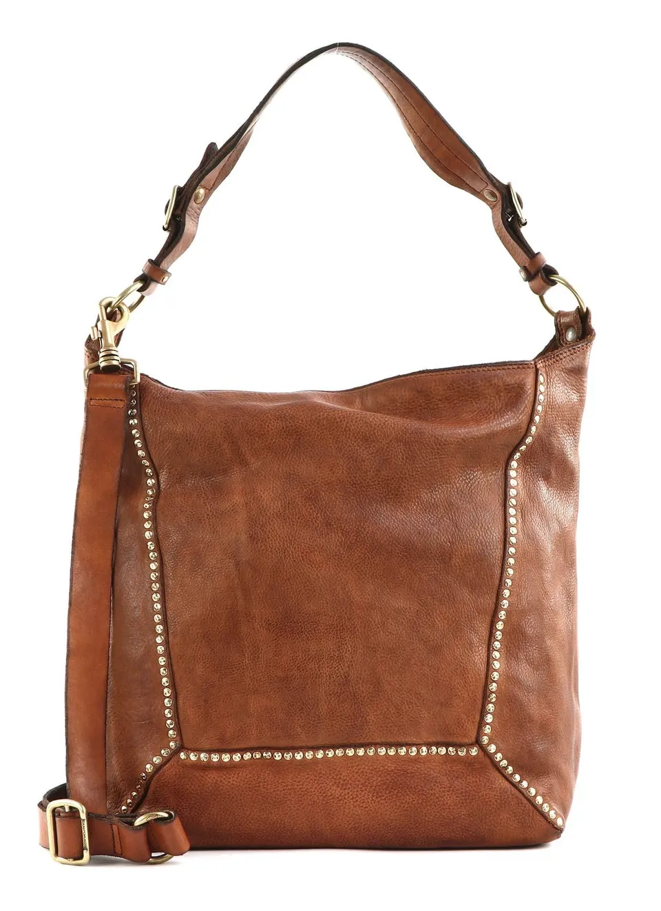 campomaggi-borsa-a-tracolla-pelle-cognac-con-rivetti-34-cm image 1