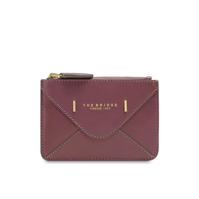 the-bridge-frida-portacarte-donna-in-pelle-con-zip-orchidea-con-oro image 1