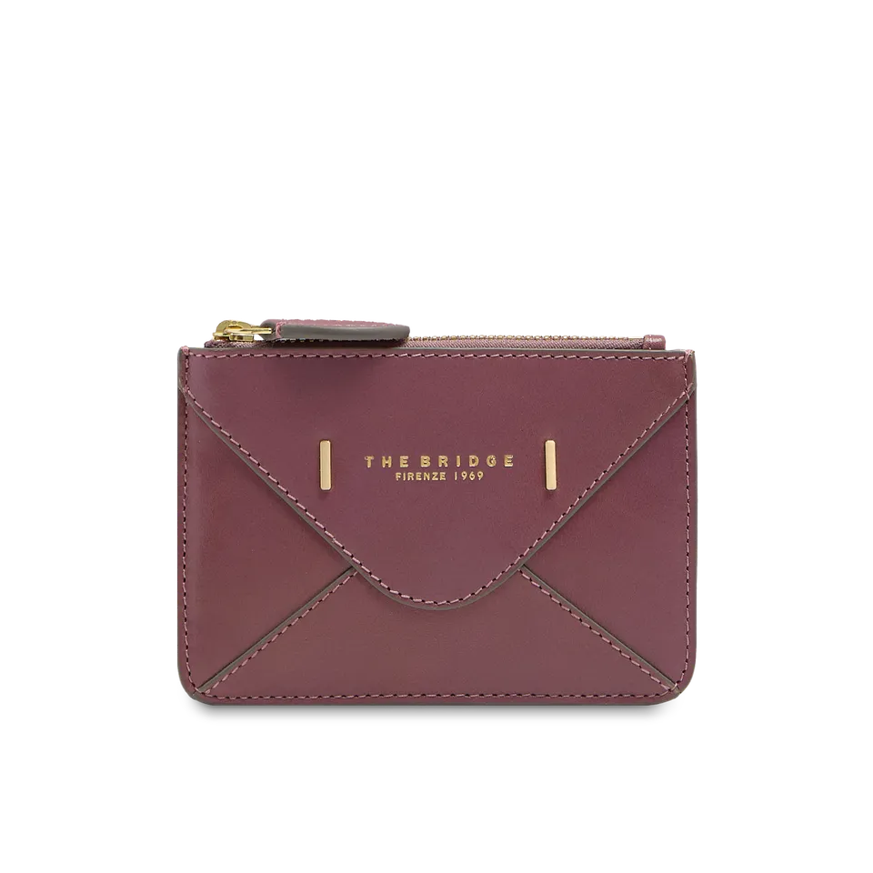 the-bridge-frida-portacarte-donna-in-pelle-con-zip-orchidea-con-oro image 1