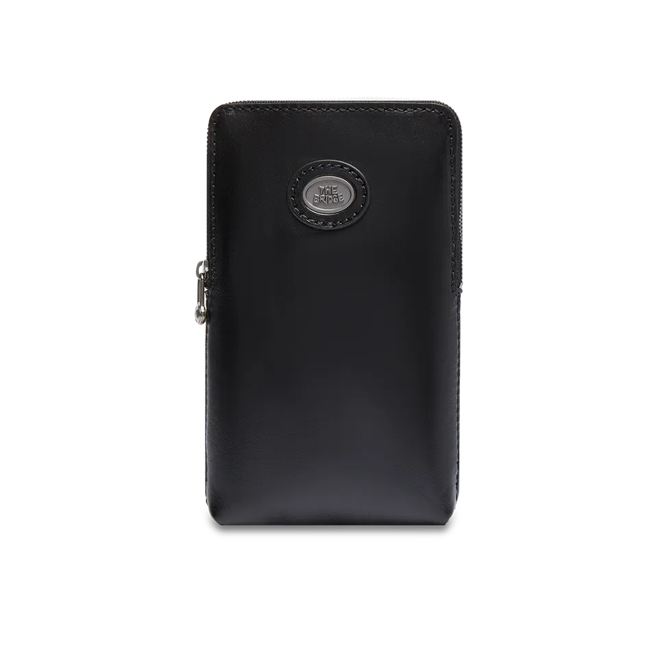 the-bridge-custodia-telefono-in-pelle-bovina-nero-rutenio-unisex image 1