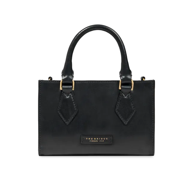 the-bridge-ida-borsa-a-mano-donna-in-pelle-nera-con-tracolla-removibile image 1