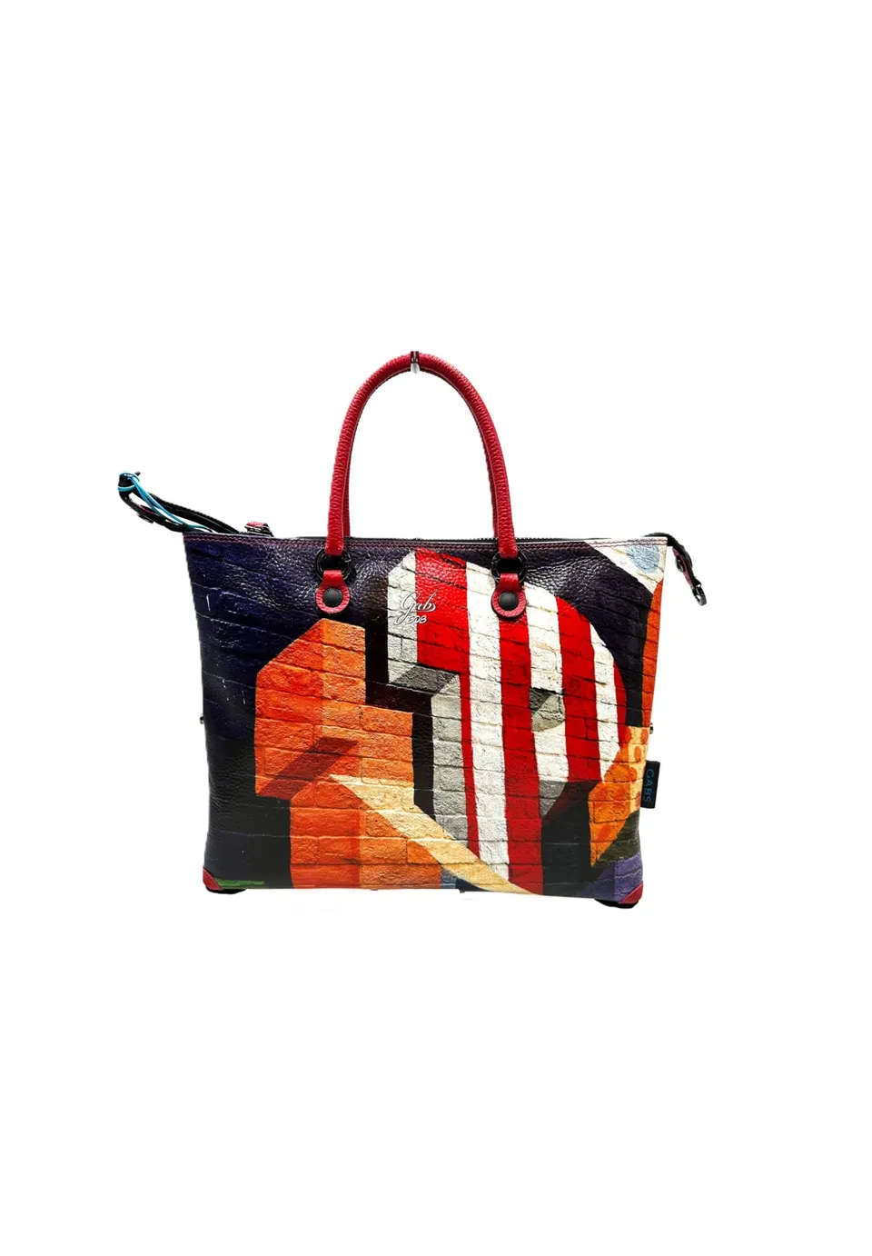 gabs-g3-plus-trip-borsa-pelle-stampa-murales-rossa-convertibile-a-zaino-39-5-x-3 image 1